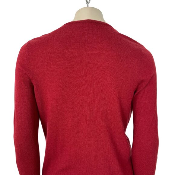 GARNET HILL 100% Cashmere Easy Tie-Front Sweater in Maroon Red SZ S - Picture 4 of 9